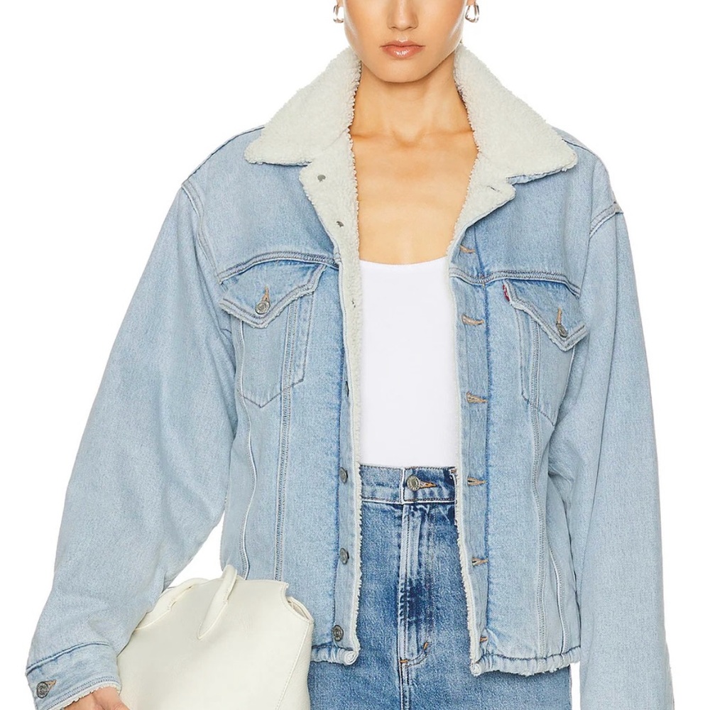 ERL x Levi's Denim Sherpa Lined Trucker Jacket - Size=S